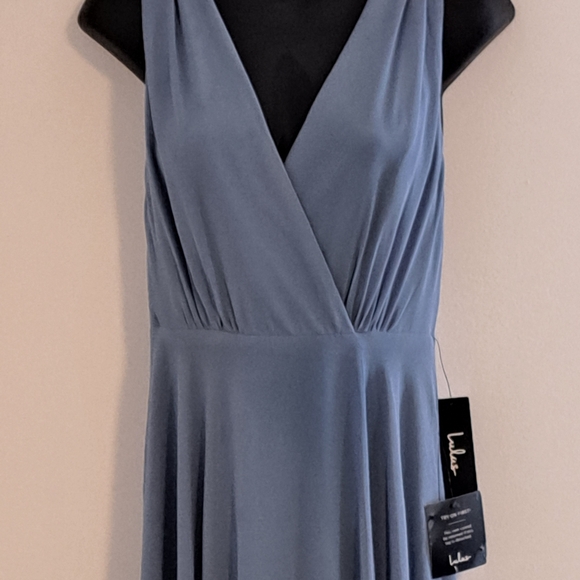Lulu's Dance The Night Away Slaye Blue Backless Dress Misses Sizw Medium NWT - Picture 7 of 15